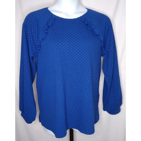 ELLE Cobalt Txtd Knit Top - Picture 2 of 8